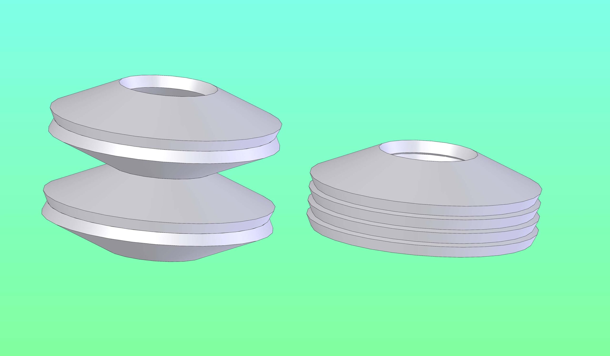 A Belleville Spring is formed from a flat washer pressed into a conical shell