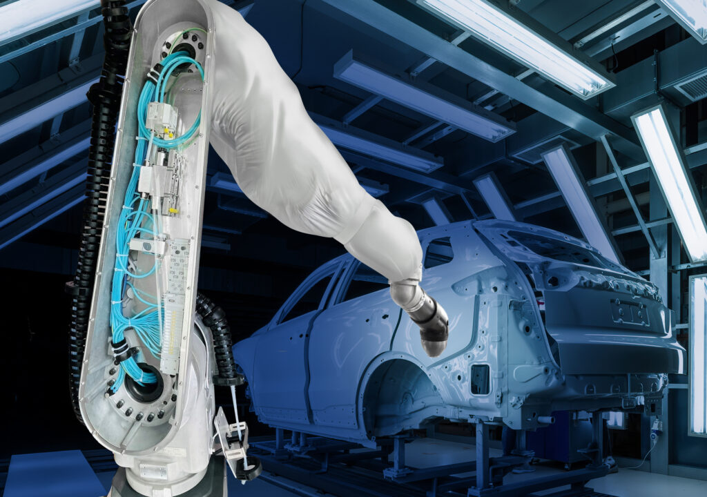 Figure 2: The Emerson paint automation solution delivers plug-and-play high-performance, using robust devices and application-specific tuning in a form factor optimized for the unique installation needs on-board an industrial robot.
