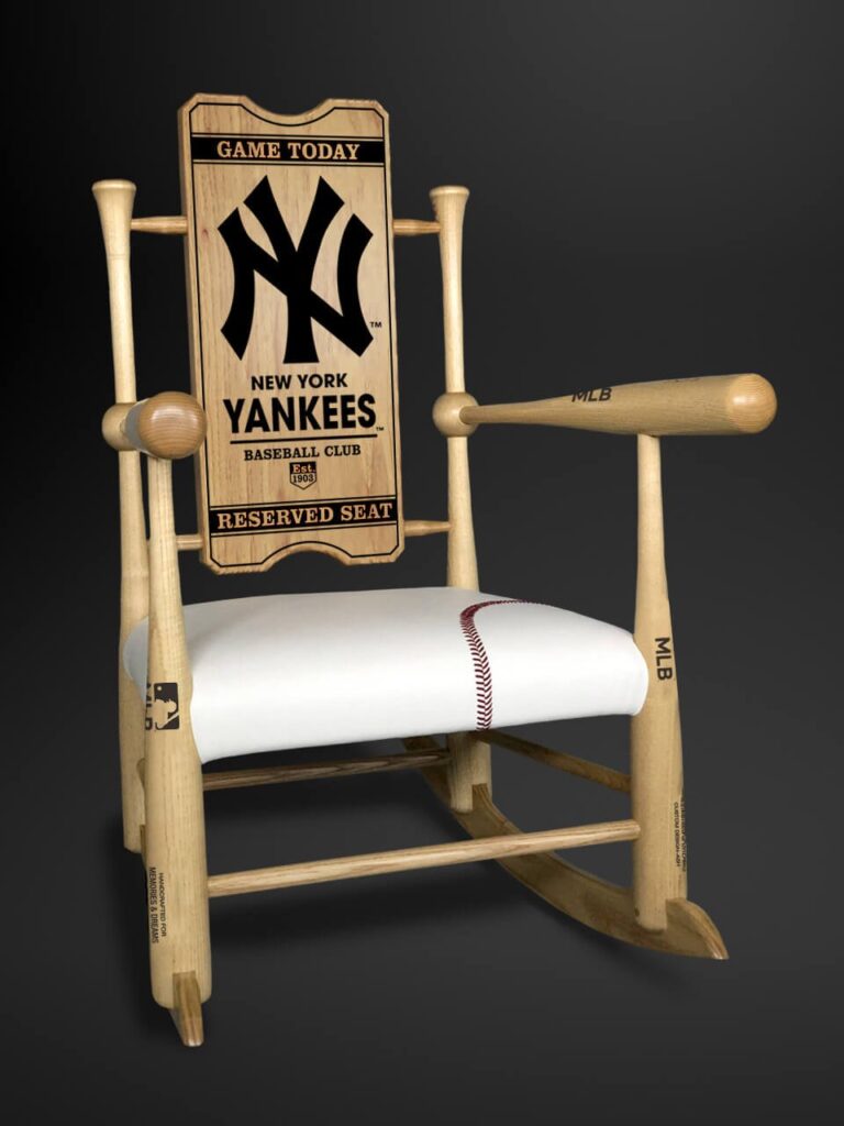Unique and customizable, each Supple Rocker is made from Northern white ash lumber and features seats made from top-grain cowhide leather.