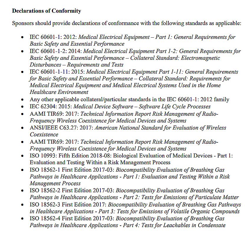 FDA specs