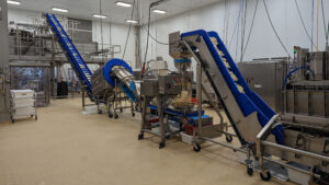 different machines on the cheese-making-factory floor