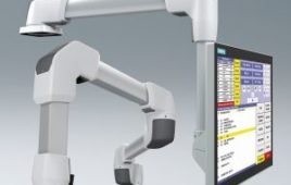 Suspension arms designed to handle displays, panel PCs, HMIs